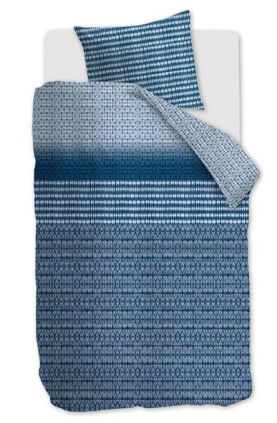 Beddinghouse Bettwäsche Yori_Blue_ _UV_135x200 + 1x 1 , 1 135 x 200 cm, 80 x 80 cm blau