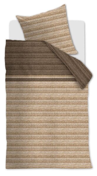 Beddinghouse Bettwäsche Lorena_Dark Sand_ _UV_155x220 + 1x 1 , 1 155 x 220 cm, 80 x 80 cm natur