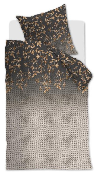 Beddinghouse Bettwäsche Khai_Anthracite_ _UV_155x220 + 1x 1 , 1 155 x 220 cm, 80 x 80 cm grau