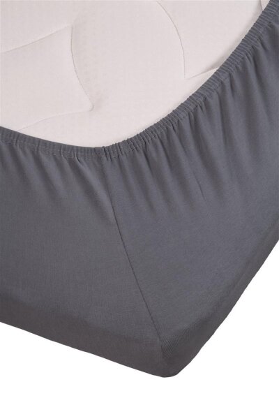Beddinghouse Jersey Spannbettlaken Stretch TD_Cool Grey_UV_UV_160x200/220 /220 cm, Pocket pth: 25 cm 1 Topper- 160 x 200