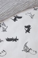 Beddinghouse x Fiep Amsterdam Bettwäsche Pim en Pom_Black_ _UV_100x135 + 1x 1 , 1 100 x 135 cm, 40 x 60 cm schwarz