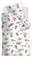 Beddinghouse x Hanneke de Jager Bettwäsche Sweet Birds_Pink_ _UV_135x200 + 1x 1 , 1 135 x 200 cm, 80 x 80 cm rosa