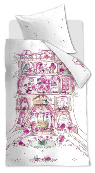 Beddinghouse x Hanneke de Jager Bettwäsche Mousehouse_Pink_ _UV_135x200 + 1x 1 , 1 135 x 200 cm, 80 x 80 cm rosa