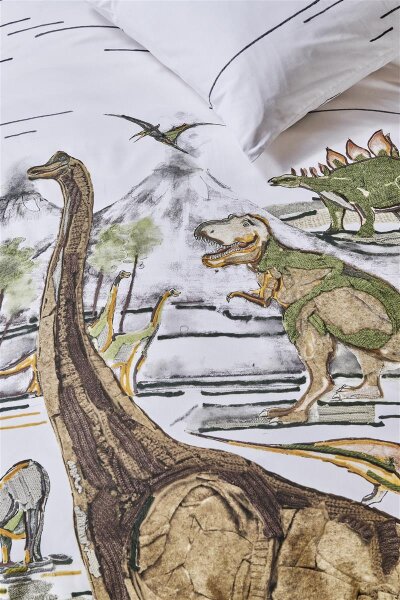 Beddinghouse x Hanneke de Jager Bettwäsche Dinosaurs_ al_ _UV_100x135 + 1x 1 , 1 100 x 135 cm, 40 x 60 cm natur