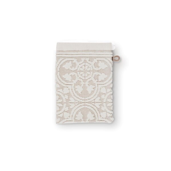 PiP Studio Heimtextilie Waschlappen Tile Pip_Khaki_UV_UV_16x22 3 x Waschlappen 16 x 22 cm natur