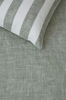 Rivièra Maison Bettwäsche Lindy Lines_Grey Green_ _UV_155x220 + 1x 1 , 1 155 x 220 cm, 80 x 80 cm Grau