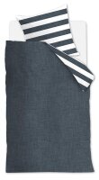 Rivièra Maison Bettwäsche Lindy Lines_Navy_ _UV_155x220 + 1x 1 , 1 155 x 220 cm, 80 x 80 cm blau