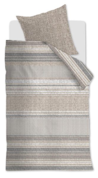 Rivièra Maison Bettwäsche Twill Weave_Brown_ _UV_135x200 + 1x 1 , 1 135 x 200 cm, 80 x 80 cm braun