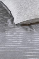 Rivièra Maison Bettwäsche Pinstripe_Grey_ _UV_135x200 + 1x 1 , 1 135 x 200 cm, 80 x 80 cm Grau