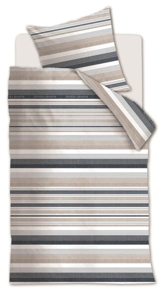 Rivièra Maison Bettwäsche Sturdy Stripe_Navy_ _UV_155x220 + 1x 1 , 1 155 x 220 cm, 80 x 80 cm blau
