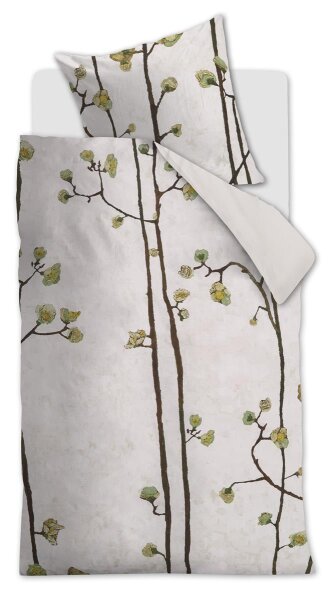 Beddinghouse x Van Gogh Museum Mako Satin Bettwäsche Plum Blossoms_Sand_ _UV_135x200 + 1x 1 , 1 135 cm x 200 cm natur