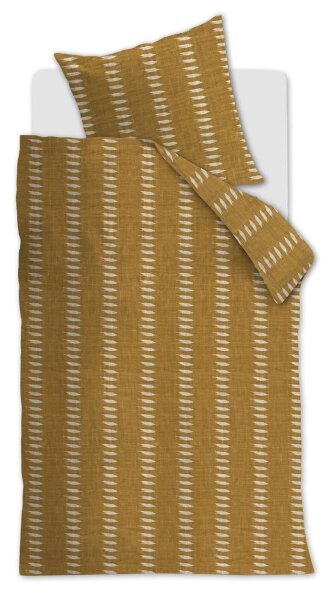 vtwonen Bettwäsche Ikat_Ochre_ _UV_155x220 + 1x 1 , 1 155 x 220 cm, 80 x 80 cm gelb