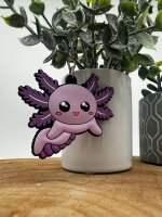 Schlüsselanhänger Mini Anhänger Geschenk Cartoon Schlüsselanhänger 6 cm Silikon Schlüsselanhänger für Handyhülle Charme Rucksack Geschenk Schlüsselanhänger Kawaii Kuties Axolotl lila