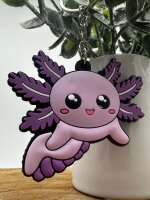 Schlüsselanhänger Mini Anhänger Geschenk Cartoon Schlüsselanhänger 6 cm Silikon Schlüsselanhänger für Handyhülle Charme Rucksack Geschenk Schlüsselanhänger Kawaii Kuties Axolotl lila