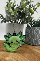 Schlüsselanhänger Mini Anhänger Geschenk Cartoon Schlüsselanhänger 6 cm Silikon Schlüsselanhänger für Handyhülle Charme Rucksack Geschenk Schlüsselanhänger Kawaii Kuties Axolotl grün