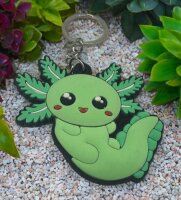 Schlüsselanhänger Mini Anhänger Geschenk Cartoon Schlüsselanhänger 6 cm Silikon Schlüsselanhänger für Handyhülle Charme Rucksack Geschenk Schlüsselanhänger Kawaii Kuties Axolotl grün