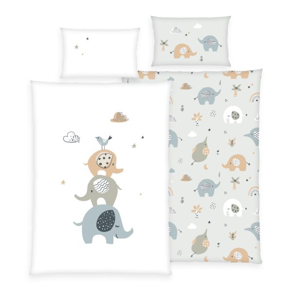 Herding Elephants Bettwäsche "Made in Green" Bettwäsche 40/60 Hoteleinschlag+100/135 MRV