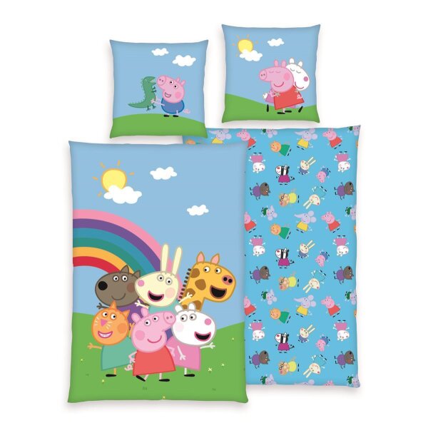 Herding Peppa Pig Flanell-Bettwäsche Bettwäsche mit Knopfleiste / with buttons 80/80+135/200 cm