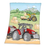 Herding Traktor Fleecedecke Kuscheldecke Gr. 130x160 cm...