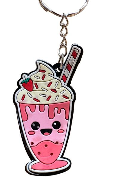 Schlüsselanhänger  Mini Anhänger Geschenk Cartoon Schlüsselanhänger Silikon Schlüsselanhänger für Handyhülle Charme Rucksack Geschenk Eisbecher