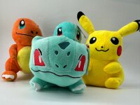 Pokemon Kuscheltier Pokemon Pikachu Pl&uuml;schtier XXL 19 cm Stofftier Anime Kawaii Plush Stofftier Cute Plushie Halloween Weihnachten Geschenke f&uuml;r Kinder (Pikachu Augen auf)