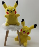 Pokemon Kuscheltier Pokemon Pikachu Pl&uuml;schtier XXL 19 cm Stofftier Anime Kawaii Plush Stofftier Cute Plushie Halloween Weihnachten Geschenke f&uuml;r Kinder (Pikachu Augen zu)