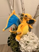Soma Pokemon Glurak Kuscheltier Plüschtier XXL 27 cm Stofftier Anime Kawaii Plush Stofftier Cute Plushie Halloween Weihnachten Geschenke für Kinder