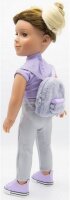 Puppenbekleidung Set 43 cm Puppen Rucksack Backpack grau...