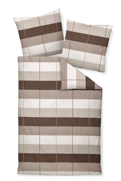 Janine Mako-Satin Bettwäsche 135 x 200 cm 80 x 80 2 teilig  J. D. 87100-04-500 siena naturell