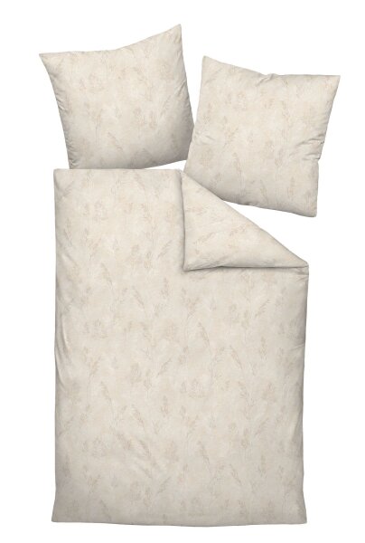 Janine Mako-Satin Bettwäsche 135 x 200 cm 80 x 80 2 teilig  MILANO 45093-07-500 naturell