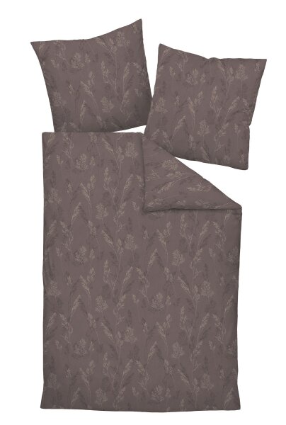 Janine Mako-Satin Bettwäsche 135 x 200 cm 80 x 80 2 teilig  MILANO 45093-87-500 schoko