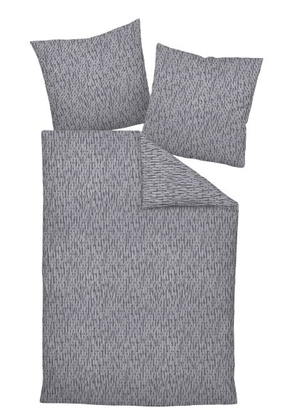 Janine Mako-Satin Bettwäsche 135 x 200 cm 80 x 80 2 teilig  MILANO 45097-08-500 opalgrau