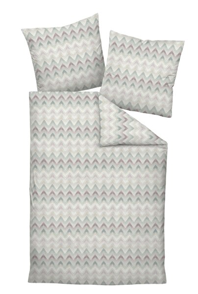 Janine Interlock-Jersey Bettwäsche 135 x 200 cm 80 x 80 2 teilig  CARMEN S 55092-06-500 kameegrün beere