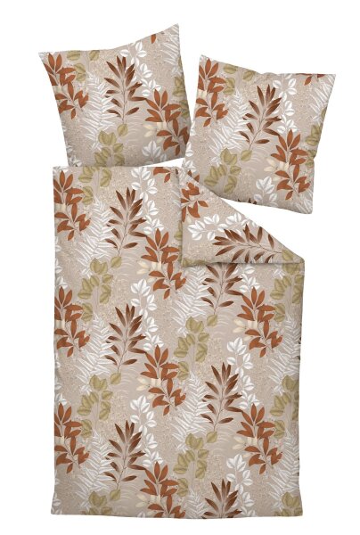 Janine Interlock-Jersey Bettwäsche 135 x 200 cm 80 x 80 2 teilig  CARMEN S 55098-04-500 zedernholz naturell