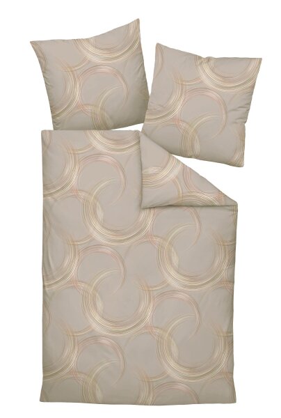 Janine Interlock-Jersey Bettwäsche 155 x 200 cm 80 x 80 2 teilig  CARMEN S 55099-07-510 naturell