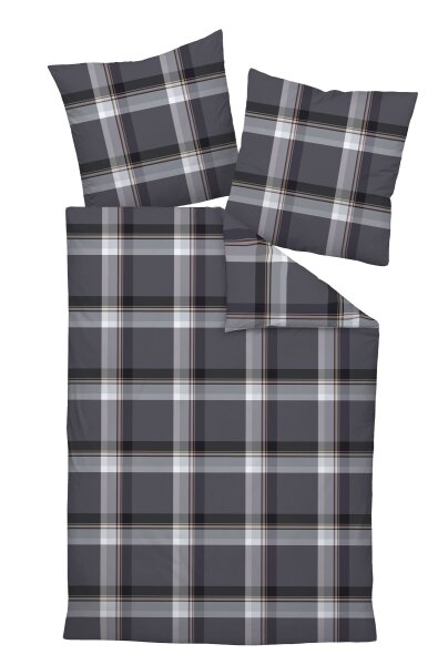Janine Interlock-Jersey Bettwäsche 135 x 200 cm 80 x 80 2 teilig  CARMEN S 55103-08-500 titan