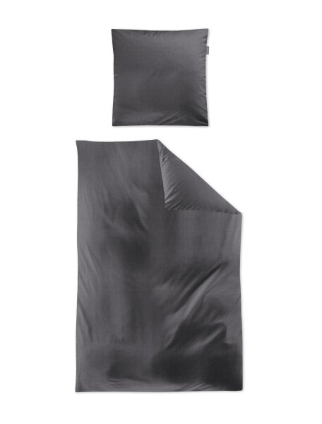 Irisette Tencel-Satin Bettwäsche Set Lotus 8521 grau 135 x 200 cm + 1 Kissenbezug 80x80 cm
