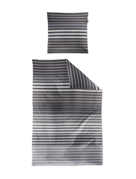Irisette Tencel-Satin Bettwäsche Set Lotus 8578 grau 135 x 200 cm + 1 Kissenbezug 80x80 cm