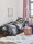 Irisette Feinbiber Bettwäsche Set Panda 8545 blau 135 x 200 cm + 1 Kissenbezug 80x80 cm