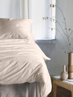 Irisette Mako-Satin uni Bettwäsche Set uni Paris 8000 beige 140 x 200 cm + 1 Kissenbezug 90x70 cm