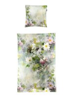 Irisette Mako-Satin Bettwäsche Set Tokio 8572 grün 135 x 200 cm + 1 Kissenbezug 80x80 cm