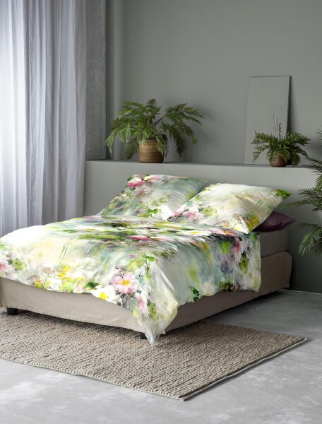 Irisette Mako-Satin Bettwäsche Set Tokio 8572 grün 140 x 200 cm + 1 Kissenbezug 90x70 cm