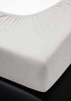 Irisette Kuschel-Jersey Spannbetttuch Vesuv 0012 hellgrau 190 x 200 cm + 180-200 x 200 cm
