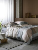 Irisette Mako-Satin Bettwäsche Set Wave 8891 natur 155 x 200 cm + 1 Kissenbezug 80x80 cm