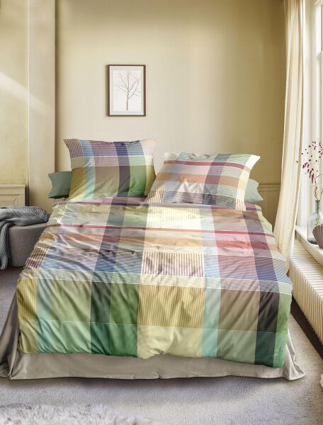 Irisette Mako-Satin Bettwäsche Set Wave 8891 multi 155 x 220 cm + 1 Kissenbezug 80x80 cm