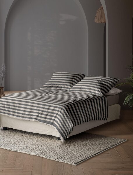 Irisette Mako-Satin Bettwäsche Set Wave-HK 8559 grau 155 x 220 cm + 1 Kissenbezug 80x80 cm