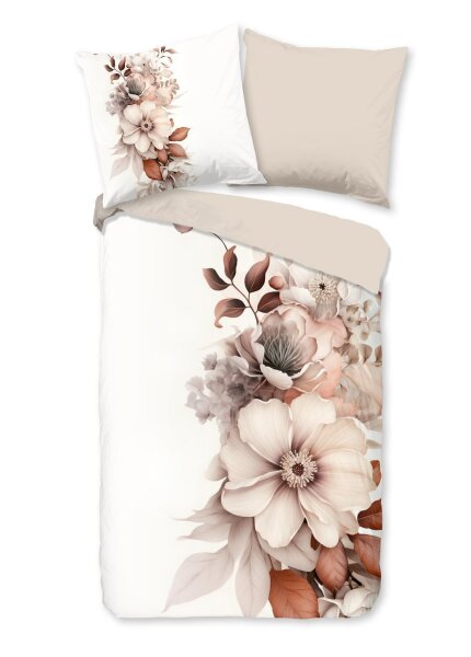 Good Morning Renforcé Bettwäsche 135 X 200 cm + 1- 80 X 80 cm Vester flowers natur