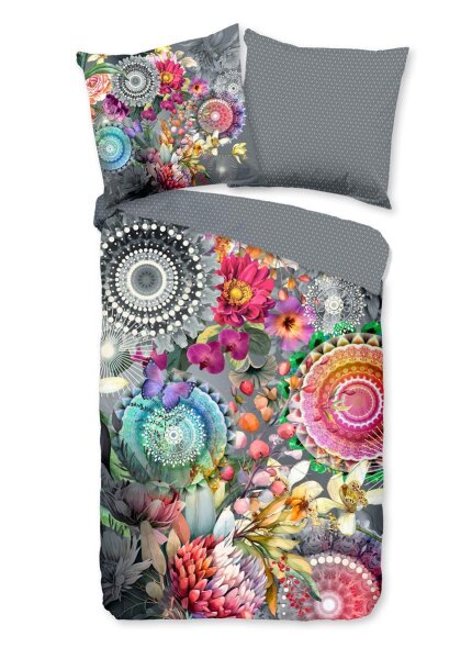 hip Mako Satin Bettwäsche 135 X 200 cm + 1- 80 X 80 cm Olinga  grau