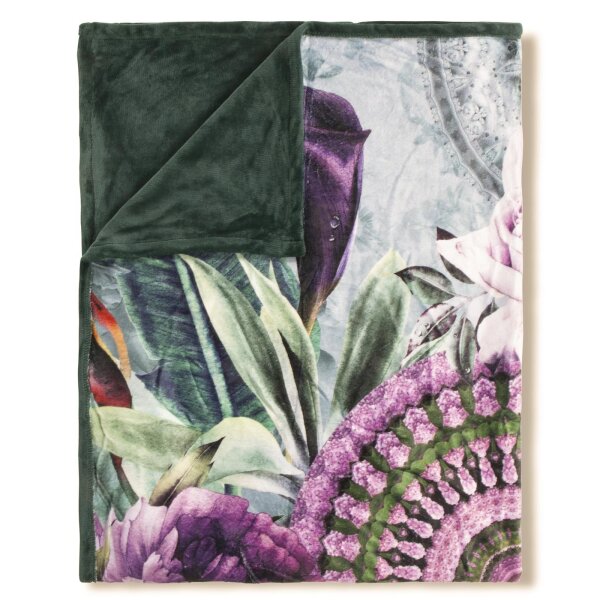 hip Polyvelvet Kuscheldecke 130 X 160 cm Bandhura mandalas and flowers bunt