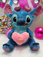 Lilo und Stitch Kuscheltier Lilo und Stitch Plüschtier XXL 24 cm Stofftier Anime Kawaii Plush Stofftier Cute Plushie Halloween Weihnachten Geschenke für Kinder Stitch Herz Rosa 30 cm